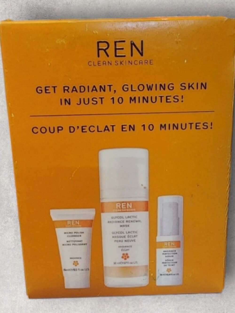 MSRP $72 | REN Radiance 4-Piece Glow Gift Set – NIB